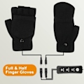 Miniatyrbilde 4 av 5: Unisex USB-oppvarmede hansker for menn og kvinner - Vintervarme laptop-hansker - Full og halv oppvarmede hansker - Strikkede oppvarmede hansker