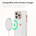 Miniatyrbild 5 av 5: Fodral för iPhone 16 Pro Max - Rektangulär Design, Fullt Kameraskydd, Söt Hjärtformad Mönster, Elektropläterad Förstärkt Majs