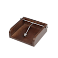 Miniatyrbillede 3 af 4: Håndklædeholder/dispenser, rustfrit stål modvægt, 17x14 cm, bambus/rustfrit stål, brun/sølv