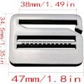 Miniatyrbild 2 av 5: 3,8×4,7×0,2cm Stege Lås Spänne 2st Pistolfärg Stark Metall Tri-Glide Spännlås Glidspännen Vävband Släppspänne