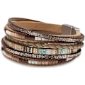 Miniatyrbillede 1 af 5: 1 stk. Læderarmbånd til kvinder, Boho Leopard Multi-Layer Krystalperle Manschet