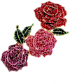 Miniatyrbilde 1 av 4: Mote rose brosje Rhinestone legering botanisk corsage koreansk populær klestilbehør