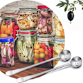 Miniatyrbillede 3 af 5: 3 stk. Kirsebærsske i rustfrit stål, lille ske, oliveskeer med drænhul til oliven, pickles, løg, serveringsredskaber til oliven