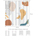 Miniatyrbilde 5 av 5: Abstrakt Bohemsk Dusjforheng med Blader 180 x 180 cm Badeforheng Polyester Stoff Anti-Mugg Vanntett Vaskbart Baderomsforheng med 12 Kroker for Badekar