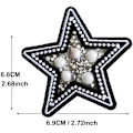 Miniatyrbilde 2 av 5: Rhinestone Stjernelapper, 2 stk Glitrende Perlestjerner Stryk-på Lapp, Krystall Emblem DIY Dekorative Tilbehør Applikasjon