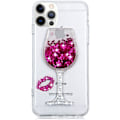 Miniatyrbild 2 av 5: Flytande Glitterfodral för iPhone 16 Pro 6.3\", 3D Vinglas Design Bling Diamant Glittrande Flytande Sekvenser C