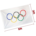 Miniatyrbillede 3 af 5: MH-Flag Olympiske Lege Gård Flag Olympiske Ringe Indendørs og Udendørs