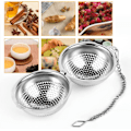 Miniatyrbillede 4 af 5: 2 stk. teinfuser 5,5 cm, teinfuser i rustfrit stål med kæde og drypbakke, tesilbold,