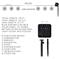 Miniatyrbild 2 av 4: 100 LED solcells drivna snöflinga julbelysning utomhus, 39 fot solcells drivna snöflinga ljusslinga vattentät