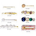 Miniatyrbillede 4 af 5: （Stil 4）20 stk. Håndlavede Akrylharpiks Perle Hårklemmer i Marmorform og Geometriske Rhinestones - E