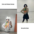 Miniatyrbillede 4 af 5: Dames Ræv Formet Halsklæde, Vinter Mode Sød Tegneserie Lille Ræv Uld Følelse Langt Halsklæde
