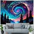 Miniatyrbild 2 av 3: 59,10” X 51,20” Galaxy Space Gobeläng Färgglad Stjärnhimmel Gobeläng