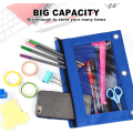 Miniatyrbillede 3 af 5: 3 Ring Binder Blyant Etui, 6 Pakke 3 Hul Zipper Blyant Pung