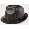 Pikkukuva 3 / 4: (Tummanruskea) Miesten keinonahkainen Trilby-hattu