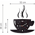 Miniatyrbillede 2 af 5: Kop Tid til Kaffe Moderne Køkken - 3D Væg Ur - Sort