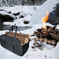 Miniatyrbillede 3 af 5: 60x34x40 Lærred Brændetaske Brændeopbevaring Indendørs Opbevaringskurve (Gul)