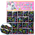 Miniatyrbild 1 av 5: Scratch Art Leksaker - Partypresenter Scratchkort med Stick - 1