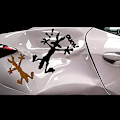 Miniatyrbild 2 av 4: 13x13cm 2 st Reflekterande Dent Fix Bil Dekal, Cartoon Coyote Splat Slår Mot Vägg Dörr Bilar Laptop Lastbil Stötfångare Fönster Dek