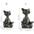 Miniatyrbillede 2 af 5: (sort/L)Mediterende kattestatue, luneful sort kattefigur