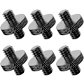 Miniatyrbillede 1 af 5: 6 stk. (sort) 1/4 til 1/4 han kamera skrue adapter til DSLR kamera skulder montering kamera bur lys S