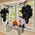 Miniatyrbilde 3 av 5: Svarte Lønnetre Kunstige Hengende Planter Svarte Kunstige Planter Kunstige Høstblader Halloween Kunstige Planter Svarte Blader Kunstig