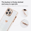 Miniatyrbild 3 av 5: Fodral för iPhone 16 Pro Max - Rektangulär Design, Fullt Kameraskydd, Söt Hjärtformad Mönster, Elektropläterad Förstärkt Majs