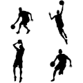 Miniatyrbilde 1 av 5: 4-pakks basketball-veggklistremerker for gutter og jenter