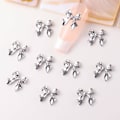 Miniatyrbild 1 av 4: 20 st Silver Båge Nagel Charm 3D Legering Nagelkonst Charm Söta Båge Knyt Nagel Dekorationer Band Båge Charm för Naglar Nagel Ch