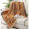 Miniatyrbillede 1 af 5: 130x160cm Boho Kastan  Boheme Tæppe til Sofa, Vævet Boho Tæppe Dekorativt Kast Tæppe Tæppebetræk til So