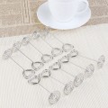 Miniatyrbillede 4 af 5: (Sølv) 20 x Metal Hjerte Swirl Memo Note Clip Holder Stand til Bryllup eller Andre Lejligheder