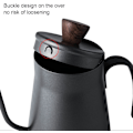 Miniatyrbillede 5 af 5: (400ml Hurtigopvarmning Mat Sort) Kaffe Gåsehals Kedel Lang Smal Tude Pot Rustfrit Stål Hæld