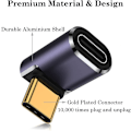 Miniatyrbilde 5 av 5: 90 graders USB C-adapter (2-pakning), USB C hann til USB C hunn rettvinklet kontakt for Steam Deck, S