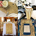 Miniatyrbilde 4 av 5: 3 stk Champagne Gull 30x275cm Sekvens Bordløper Glitter Spisebord Løper for Bursdag Bryllup Forlovelse Brud Baby