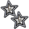 Miniatyrbilde 1 av 5: Rhinestone Stjernelapper, 2 stk Glitrende Perlestjerner Stryk-på Lapp, Krystall Emblem DIY Dekorative Tilbehør Applikasjon