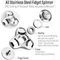 Miniatyrbilde 2 av 5: Metallisk Fidget Spinner for Voksne, Rustfritt Stål Tungt Spinnleketøy