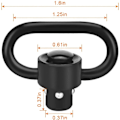 Miniatyrbild 2 av 5: QD Slingfäste Gevärsvridfäste Fäste 1,25\" Loop Heavy Duty Pus