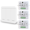 Miniatyrbillede 1 af 5: Mini Trådløs WiFi Switch RF Fjernbetjening 2500W 10A 3 Modtagere med 1 Trådløs Vægskifter Smart Kontrol via APP