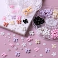 Miniatyrbild 3 av 5: Färgglada Rosett-Nagelstuds med Strasskristaller, 3D Rosetter Nagelcharm Färgglada Rosett Nagelcharm Set för Akrylnaglar