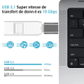 Pikkukuva 2 / 5: 2 kpl USB 3.1 - USB C -sovitinta, nopea tiedonsiirto, USB C -uros naaras, Thunderbolt 3 Type C t