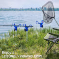 Miniatyrbilde 5 av 5: 4 stk fiskestang holdere for bankfiske stang holdere 360 graders justerbar rustfri