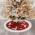 Miniatyrbilde 2 av 5: Juletrærskjørt, 92 cm Trærskjørt, Juletrærskjørt, Rød Teppe, Juletrærdekorasjon, Juleteppe, R