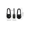 Miniatyrbillede 2 af 3: Mini Multifunktion Karabinhage 3 i 1 Kompas Termometer Udendørs H