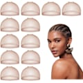 Miniatyrbilde 1 av 5: (Beige) 12 stk. Parykkhette for Lace Front Parykker, Parykkhette for å Holde Parykk på Plass, Hårnett for Parykker, Strømpe Parykkhette for Parykk