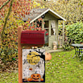 Pikkukuva 5 / 5: 1 kpl Halloween-puutarhalippu 12x18 kaksisivuinen, haamu Onnellinen Halloween -pihalippu, pellava-kyltit pieni Halloween-puutarha