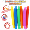 Miniatyrbild 2 av 5: 6 st Pop Tubes Mini Sensoriska Leksaker, Flerfärgade Stretchiga Rör Se