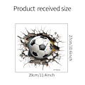 Miniatyrbild 2 av 5: 3D Fotboll Dekaler 27x29cm, Fotboll Väggdekaler för Pojkars Sovrum, 3D Väggkonst Vi