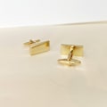Miniatyrbillede 3 af 3: Guld Sort Klassiske Manchetknapper til Mænd Rustfrit Stål Bryllup Forretningsgaver