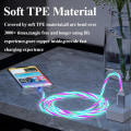 Miniatyrbillede 2 af 5: 3 i 1 Magnetisk Lysende Opladerkabel 360 Roterende LED Telefonoplader Multi Opladerkabel