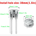 Miniatyrbillede 2 af 4: 5 stk. 38 MM Toilettank Trykknap Toiletknap Dobbelt Tryk Skylning Toiletknap Toilettank Knap Toiletknap Skylleknap Udskiftning med Gevind