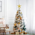 Miniatyrbillede 5 af 5: 1 stk Juletræstop Jul Glitrende Guld Hul Stjerne Trætop Pynt til Juletræ.